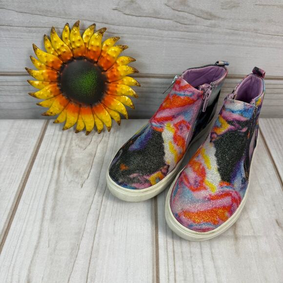 steve madden girls high top zip sneaker 1Y - Picture 1 of 7